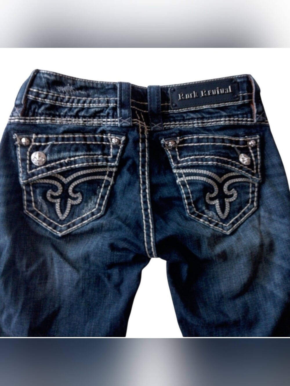 Rock Revival Dark Wash Capri Size 27 - Picture 4 of 9